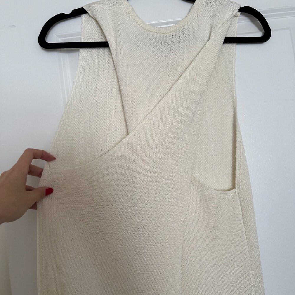 Proenza Schouler Twist Back Knit Tank - Size M - Cream - Picture 7 of 9